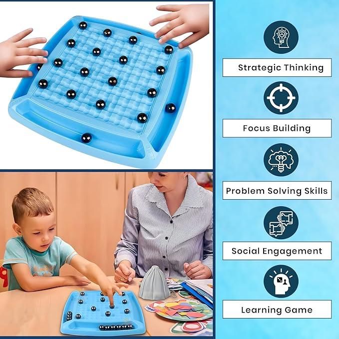 Magnetic Battle Chess Game with 20 Steel Balls for Kids and Family Fun