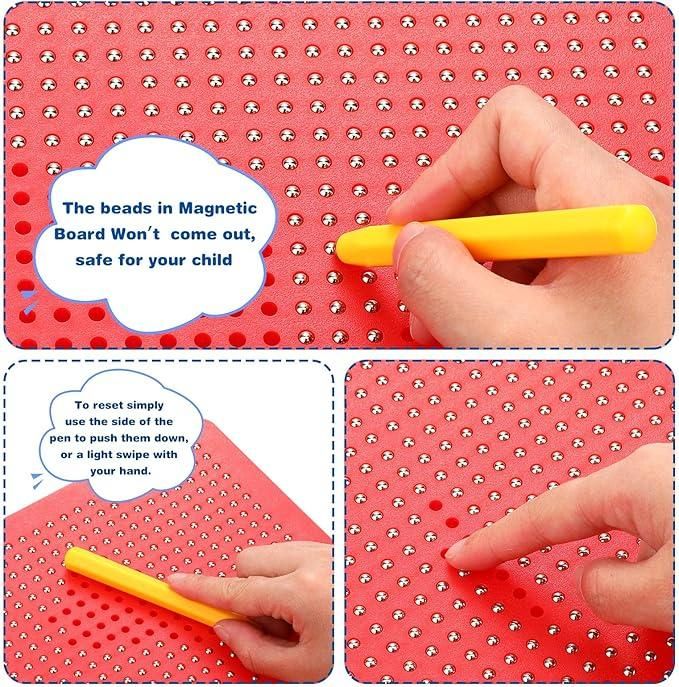 Magnetic Drawing Board for Kids with Stylus and Bead Sketch Panel