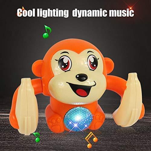 Dancing and Spinning Rolling Doll Tumble Monkey Toy Voice Control Banana Monkey with Musical Toy with Light and Sound Effects and Sensor