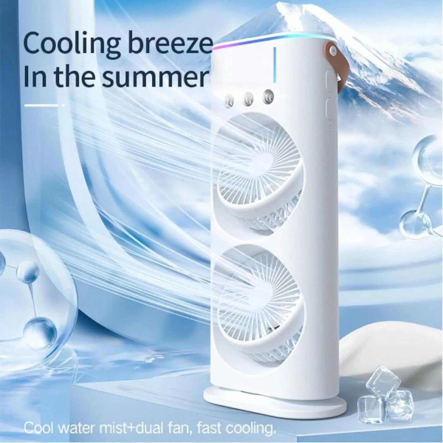 Double-Ended Spray Fan – Portable Mist Cooling & Multi-Function Household Fan
