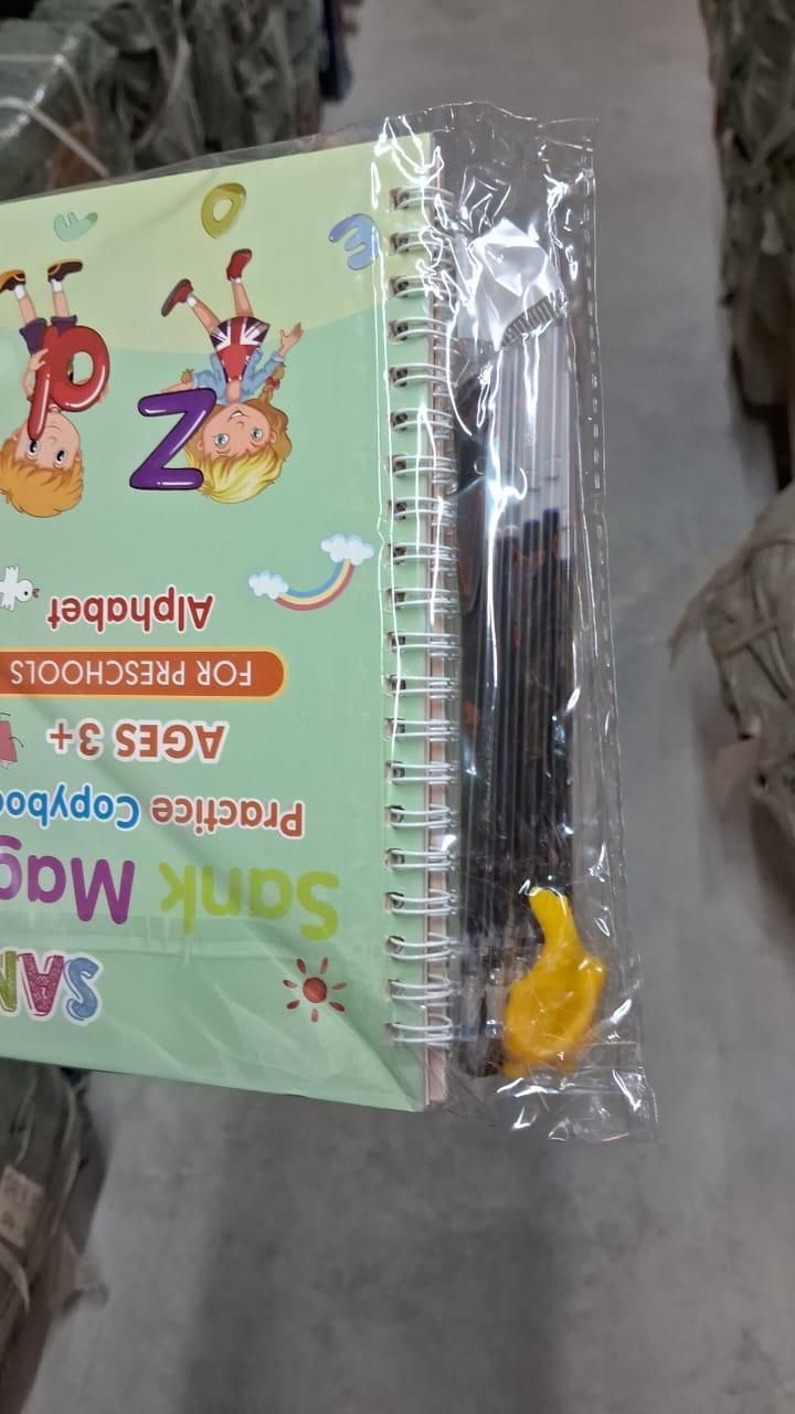 Sank Magic Practice Copybook Set for Kids 4 Reusable Books with Pen, Grip & 10 Refills