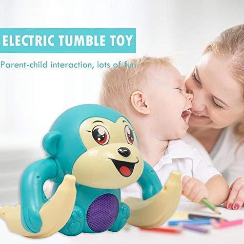 Dancing and Spinning Rolling Doll Tumble Monkey Toy Voice Control Banana Monkey with Musical Toy with Light and Sound Effects and Sensor