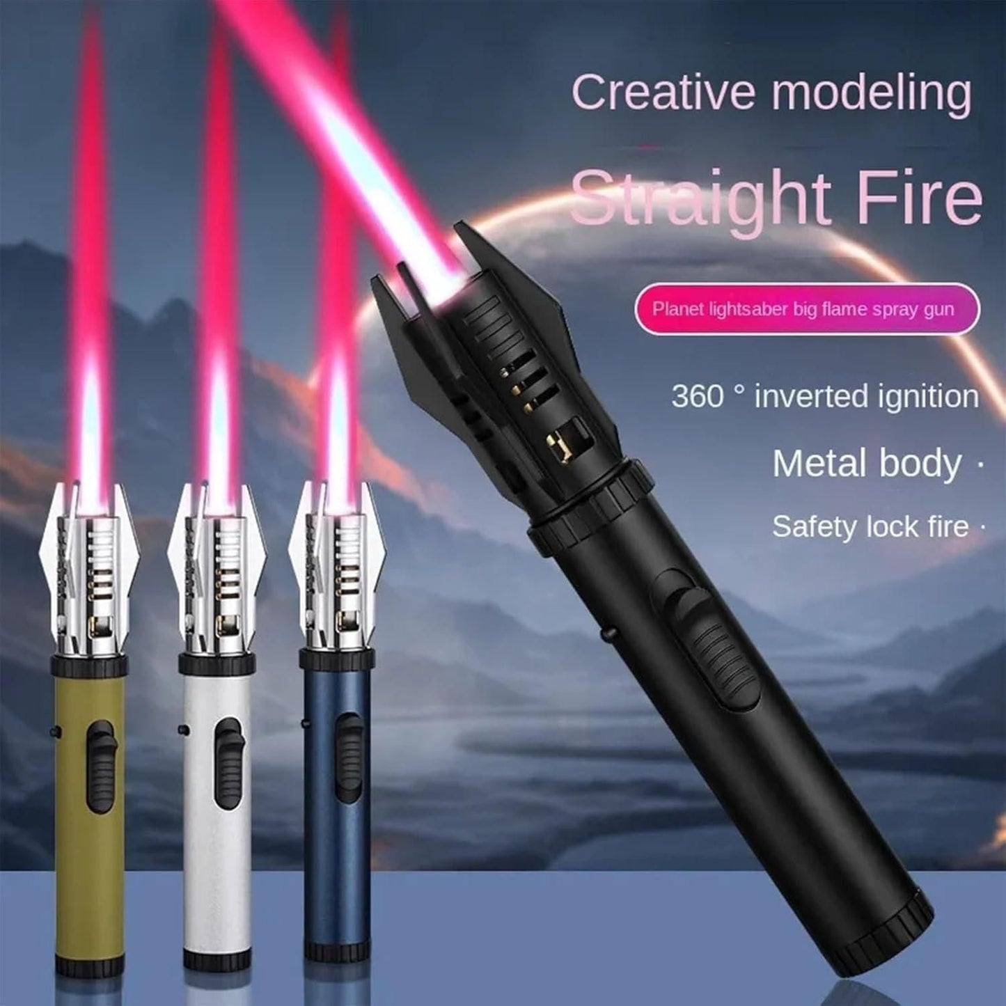 Metal LightsaberInspired Lighter Refillable Steel Body