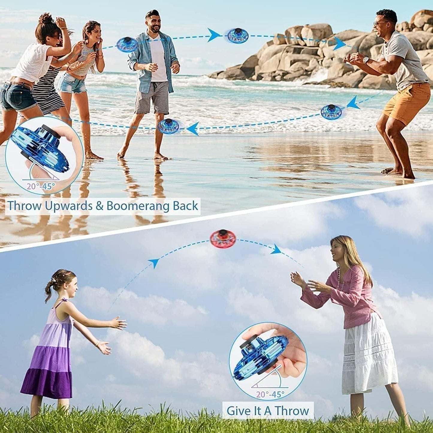Magic Flying Orb Spinner Outdoor Toy Rechargeable Hover Ball for Kids
