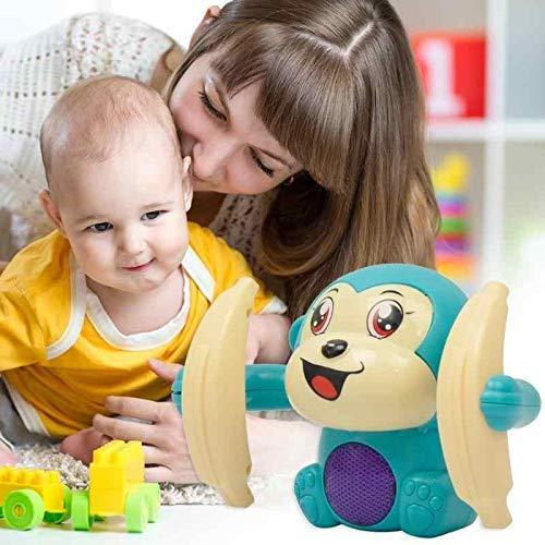 Dancing and Spinning Rolling Doll Tumble Monkey Toy Voice Control Banana Monkey with Musical Toy with Light and Sound Effects and Sensor
