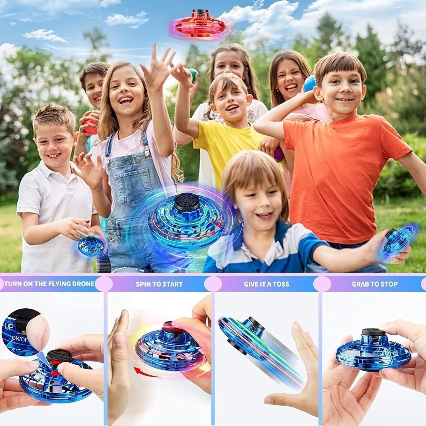 Magic Flying Orb Spinner Outdoor Toy Rechargeable Hover Ball for Kids