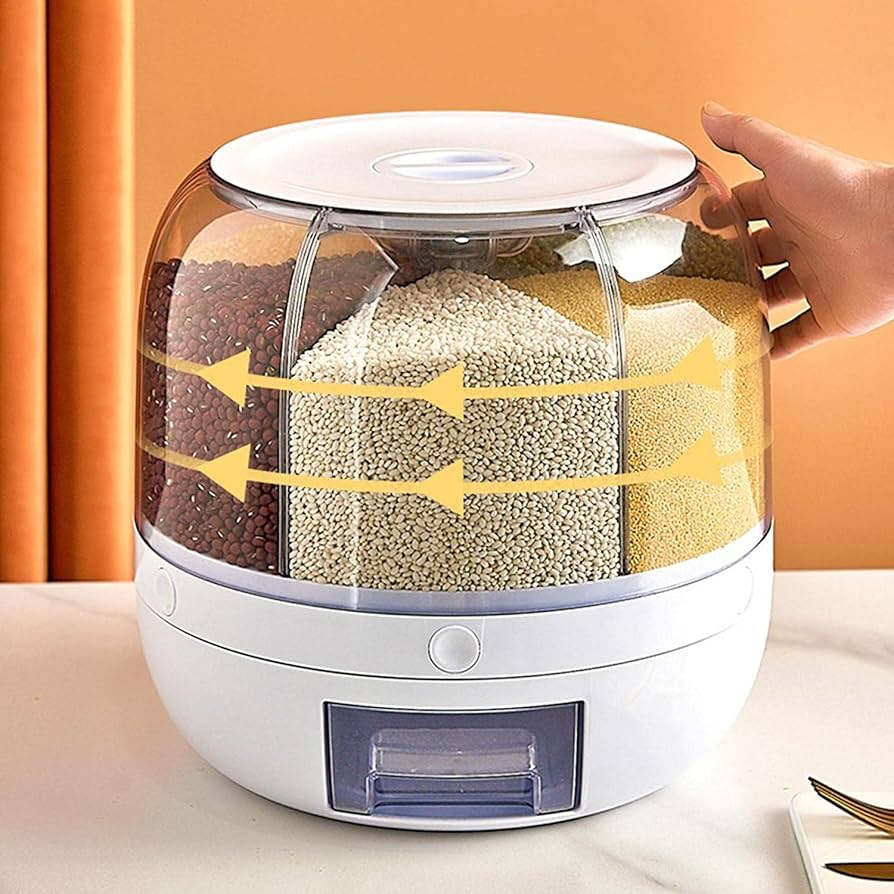 360° Rotating 6 Grid Storage Container