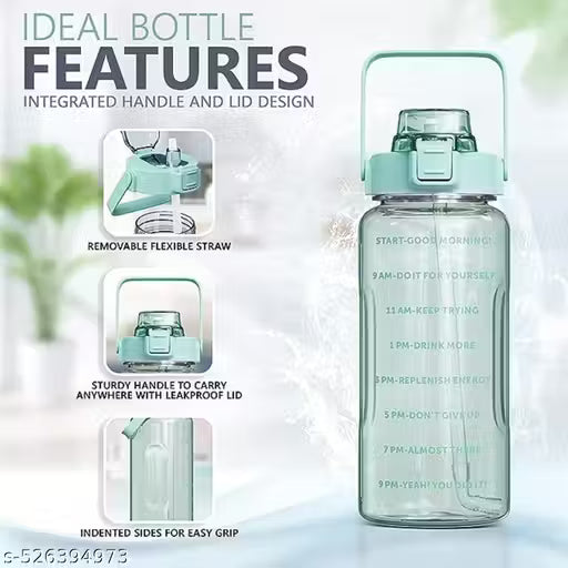 Belt Straw Transparent Water Bottles 2L
