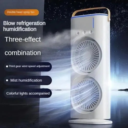 Double-Ended Spray Fan – Portable Mist Cooling & Multi-Function Household Fan