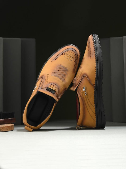 Men’s Casual Trendy Shoes – Stylish Synthetic Leather Sneakers with EVA Sole