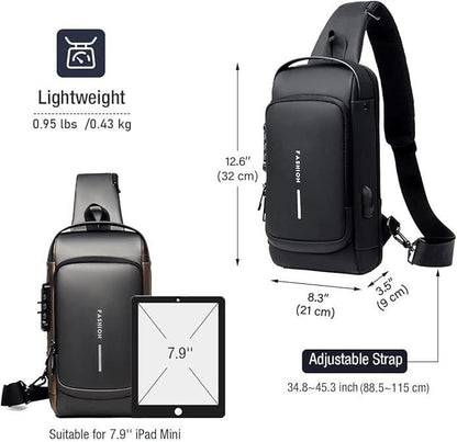 Stylish Sling Bag for Mans & Womans with Leather Outer and Polyester Inner