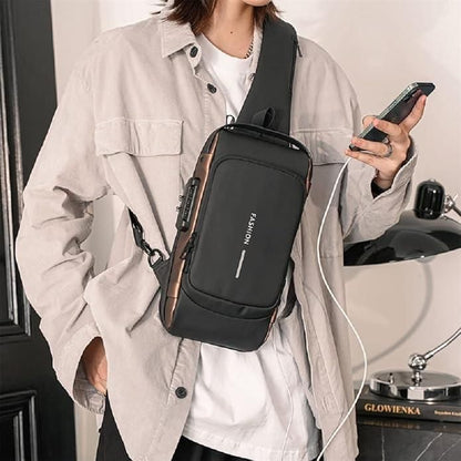 Stylish Sling Bag for Mans & Womans with Leather Outer and Polyester Inner