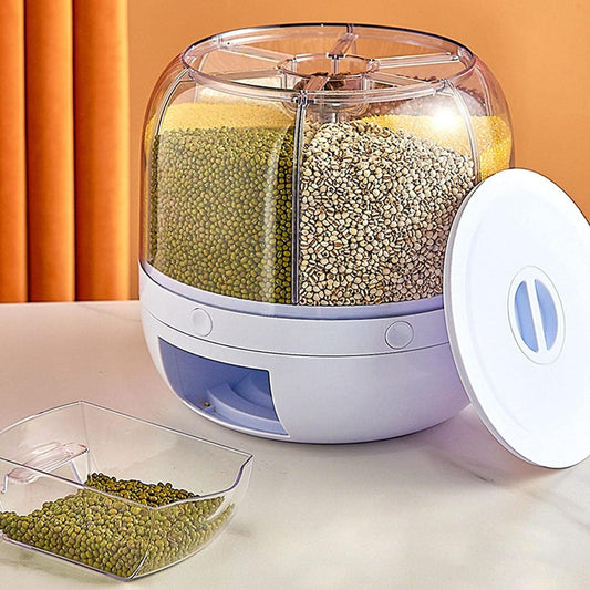 360° Rotating 6 Grid Storage Container
