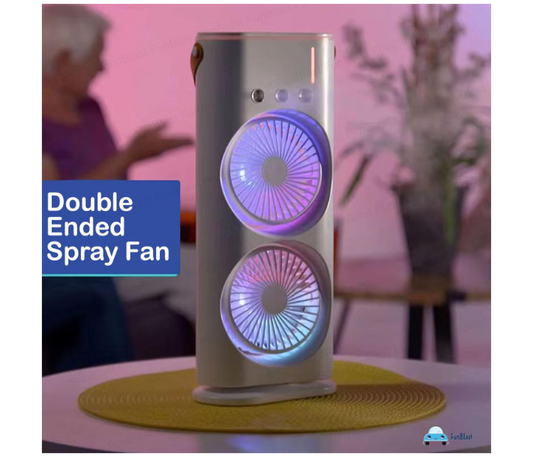 Double-Ended Spray Fan – Portable Mist Cooling & Multi-Function Household Fan